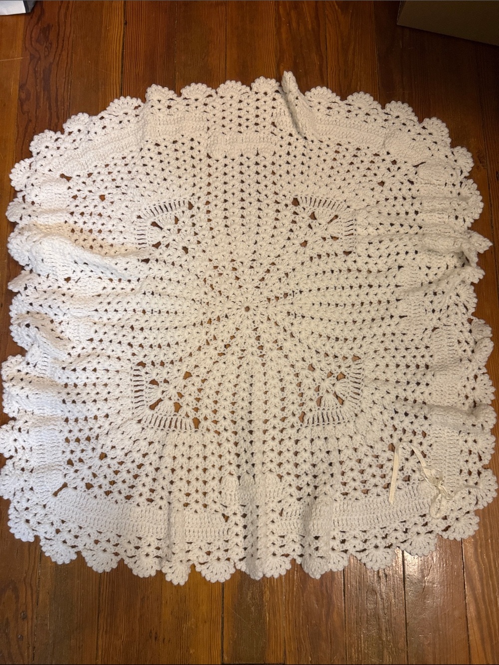 Handmade Crochet baby Blanket in Cream – Textured Decorative Throw
